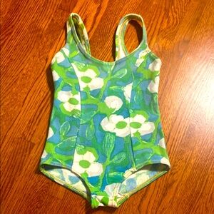 50s/60s Youth Groovy Floral Swimsuit